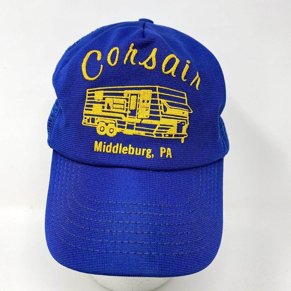 VTG Corsair Travel Trailer Camper Snapback‎ Trucker Hat Middleburg PA Vacation